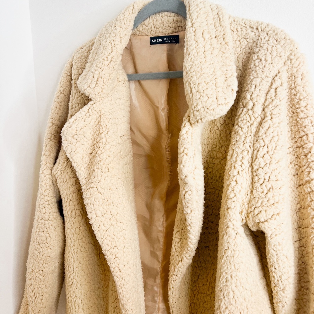 SHEIN Cream Teddy Coat